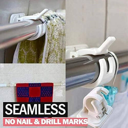 Nail-free Adjustable Rod Bracket Holders (Pack of 4)